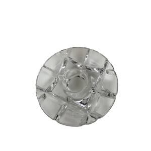 Orrefors Clear Tea Light Candle Holder Crystal Glass Round Abstract Hand Blown